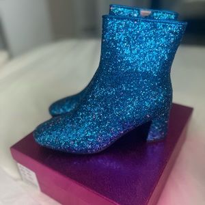 Blue glitter boots